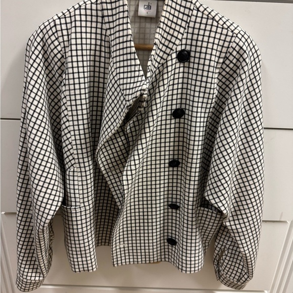 Cabi Women's Black and White Checkered Jacket Medium - Picture 2 of 13